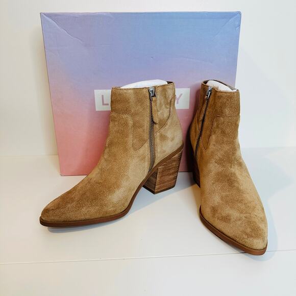 Lisa Vicky Suede Ankle Boots Women’s 7.5 Saddle Brown KEY-V New with Box - Picture 1 of 7